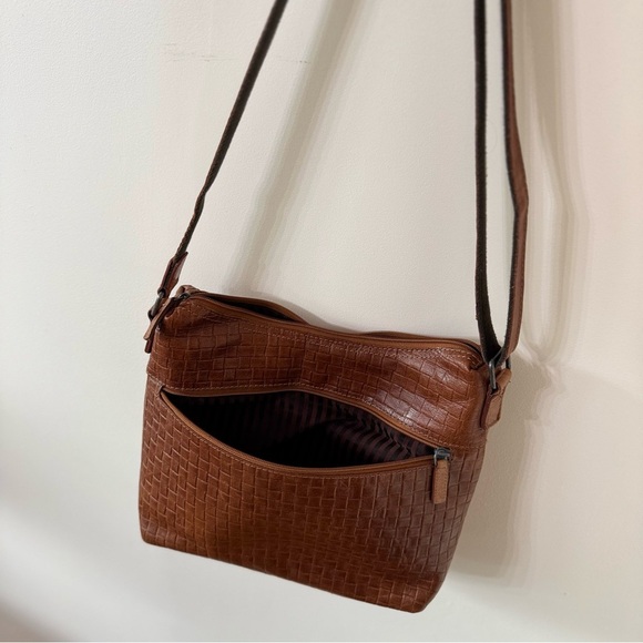 Jack Georges basketweave Leather Shoulder Bag - Picture 8 of 9